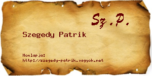 Szegedy Patrik névjegykártya