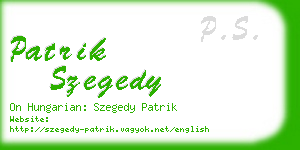 patrik szegedy business card